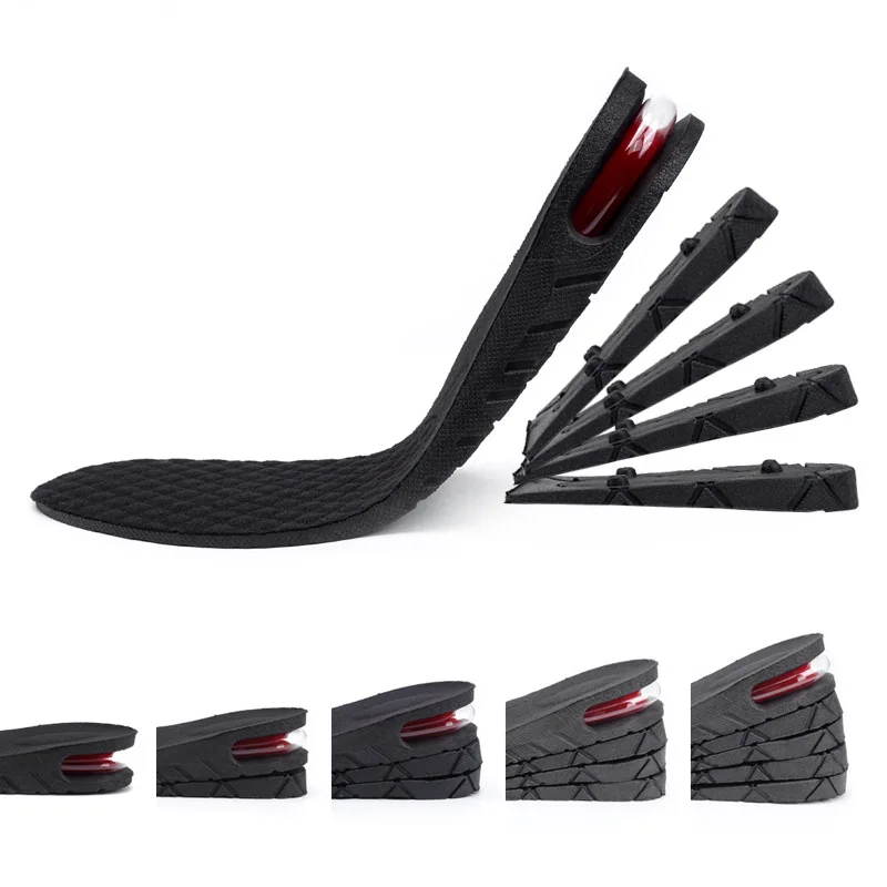 3-9cm Unisex Comfort Breathable Support Taller Shoe Insoles Heel Cushion Adjustable Height Increase Insoles for Men and Women