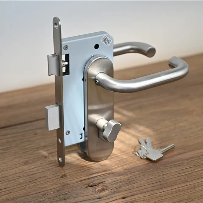 Fire door used 72mm center distance stainless steel wooden door plate handle Door Lever Long Plate