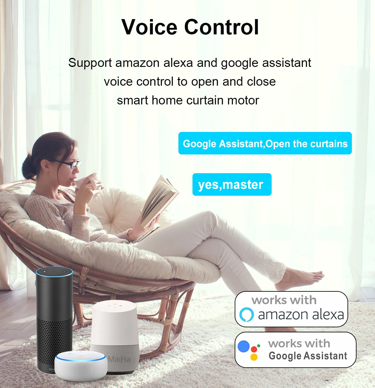 Tuya TYSH Wifi Smart Curtain Motor With Aluminium Track Electric Smart Life Remote Control Automatic Curtain Motor Opener