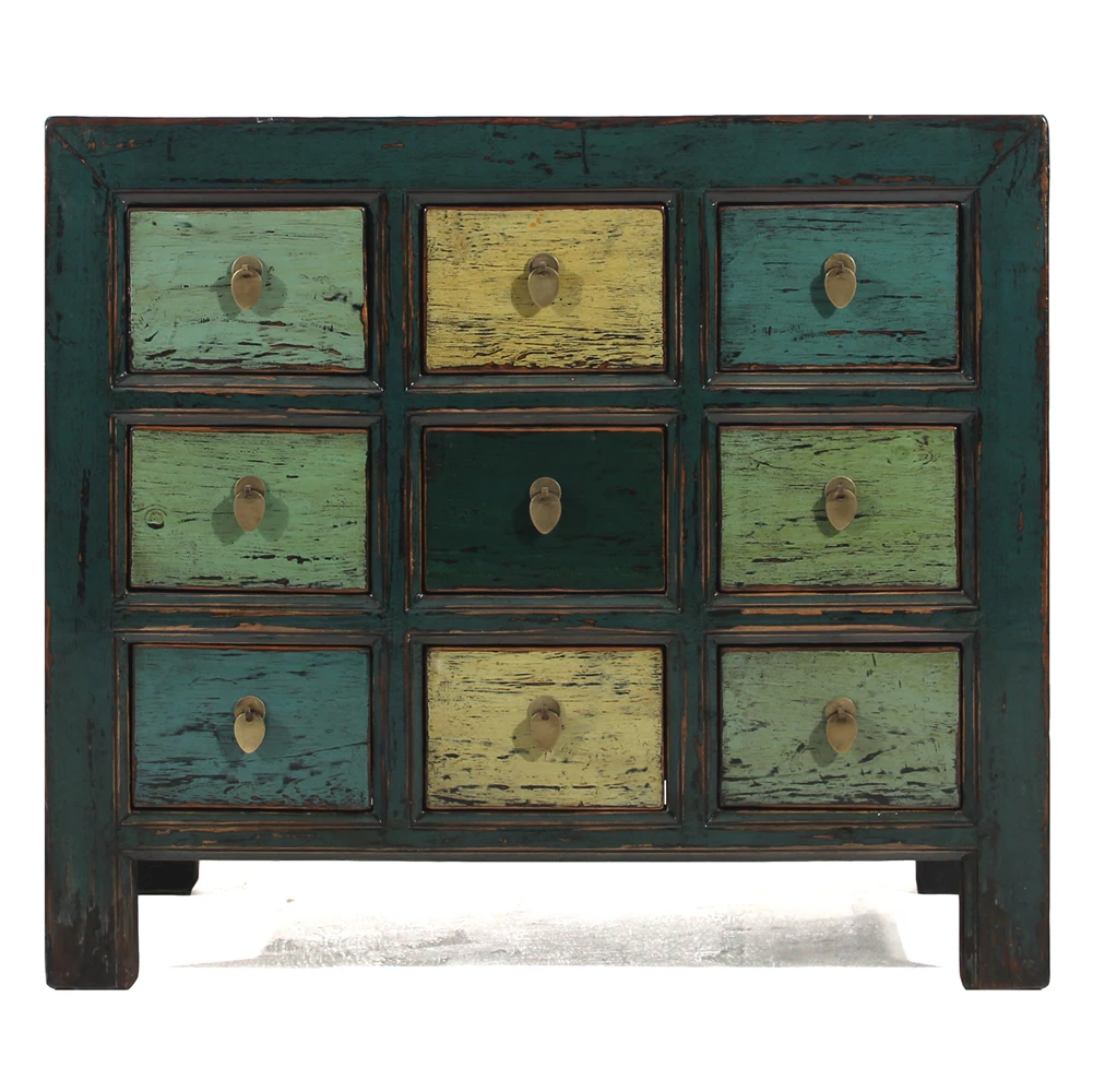 
chinese colorful sideboard solid wooden painted furniture antique furniture bar cabinet drawers storage East Art storage cabinet 