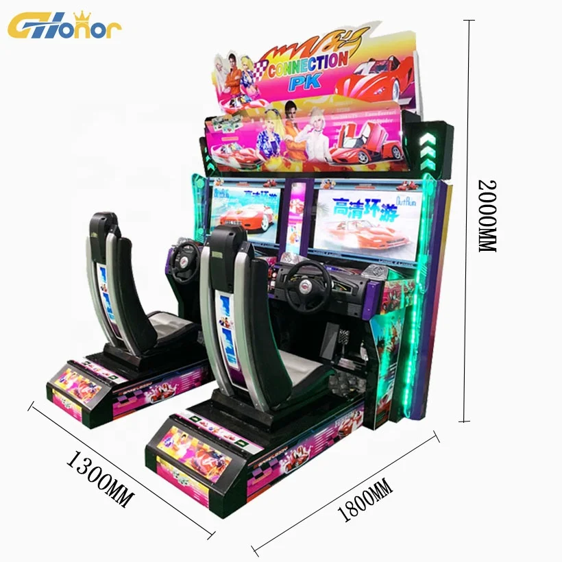 Гоночная игровая консоль с монетами для 2 игроков гоночный симулятор аркадная Видеоигра игровой площадки в