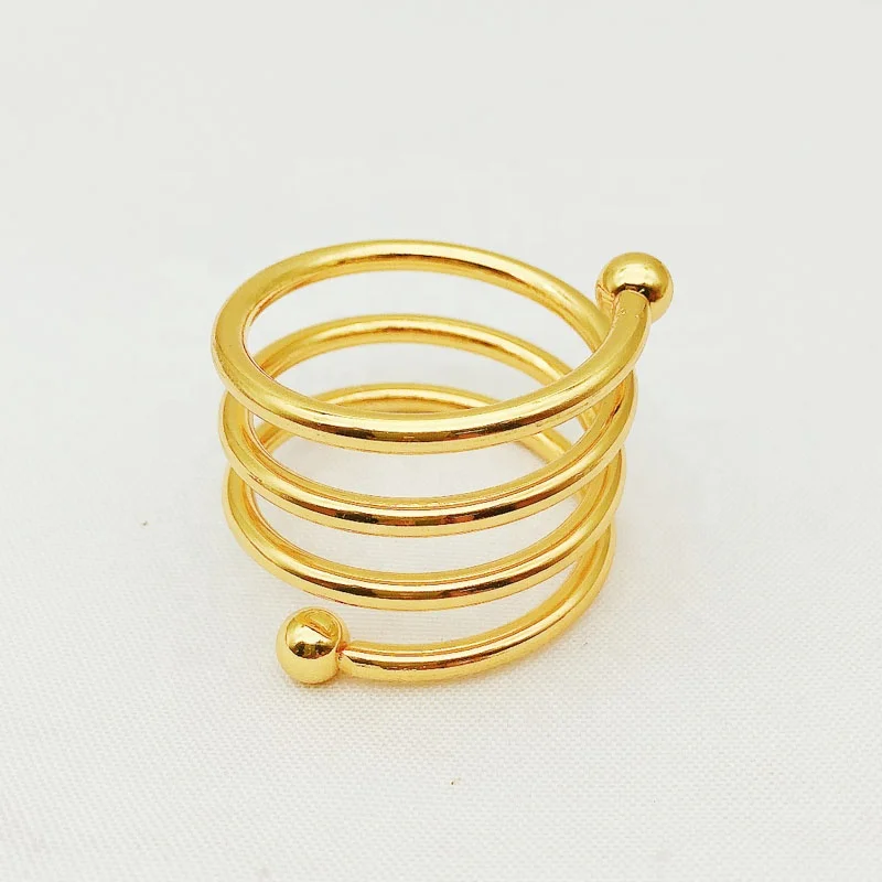 Wholesale Cheap Rose Gold Napkin Rings SilverWedding Napkin Ring Spring Metal Napkin Holder Stocked HWM01