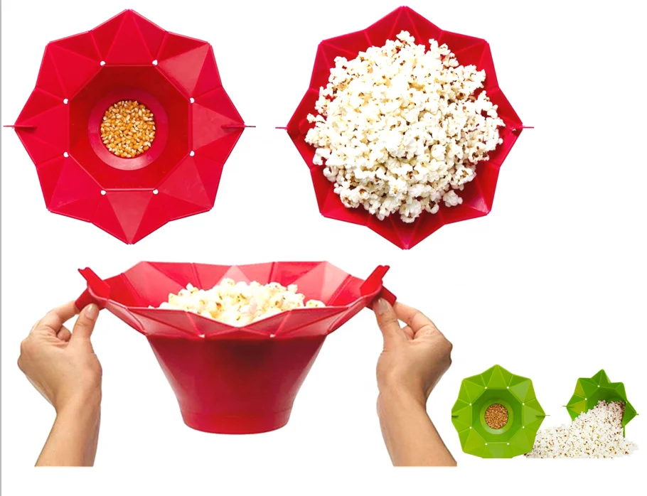 Wholesale Foldable Homemade popcorn popper Microwave Bowl Silicone Popcorn Maker