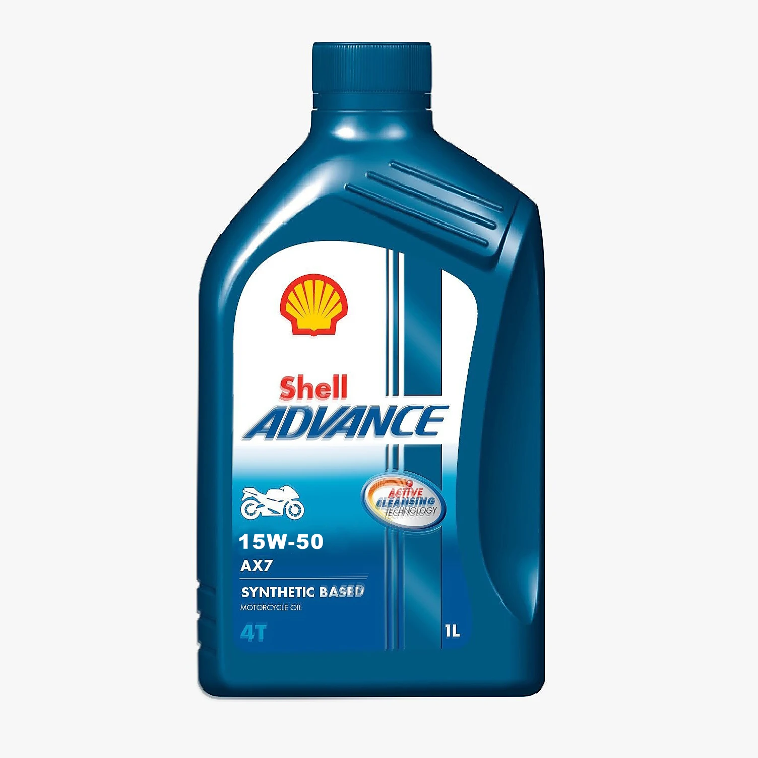 Wholesale Shell Advance 4T AX 7 15W-50 Synthetic Based Motorcycle Engine Oil, box with 12 bottle each one 1 liter= 12 liters