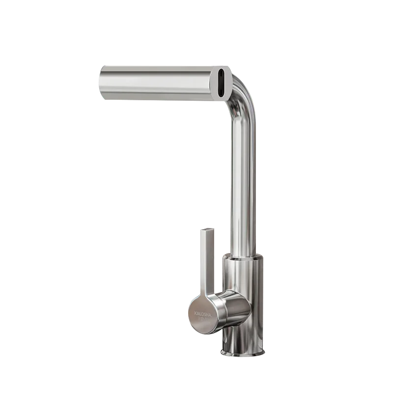 Stainless Steel Multi-function Waterfall Temperature Digital Display Pull-Out Faucet Single Bowl Pull Out Kitchen Sink Faucet