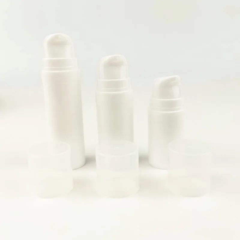 5ml 10ml 15ml PP White Pocket Airless Pump Bottle Empty Mini Airless Vacuum Cream Lotion Pump Portable Bottle
