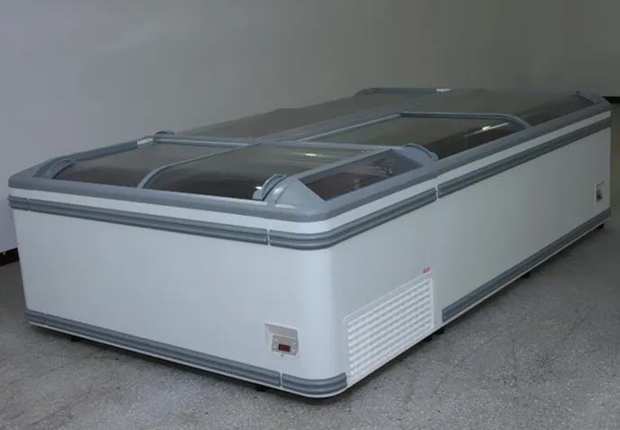 Island freezer glass door chest freezers commercial deep freezer butchery shop