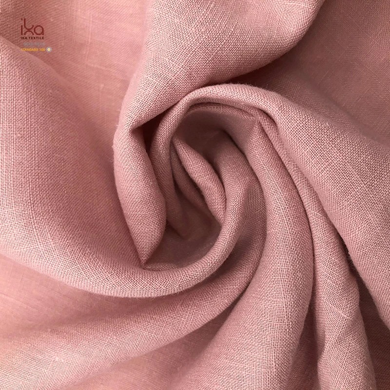 100% Fashion Soft Clothing Home Wholesale Plain Stone Washed Linen Fabric