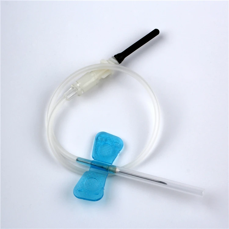 Ce Approved Medical Rubber Cap Disposable 23G Gauge Vacuum Butterfly Type Blood Taking Collection Needle Luer With Tube Holder