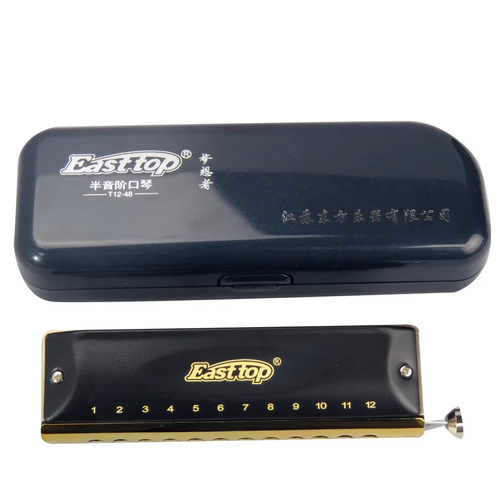 wholesales Easttop T12-48 12 hole 48 tone plastic case silver chromatic harmonica