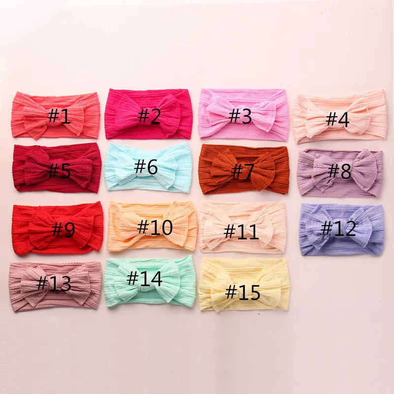Wholesales Bow Baby Headband for Child Bowknot Headwear Turban for Kids Elastic Headwrap Baby Solid Color Hair Accessories