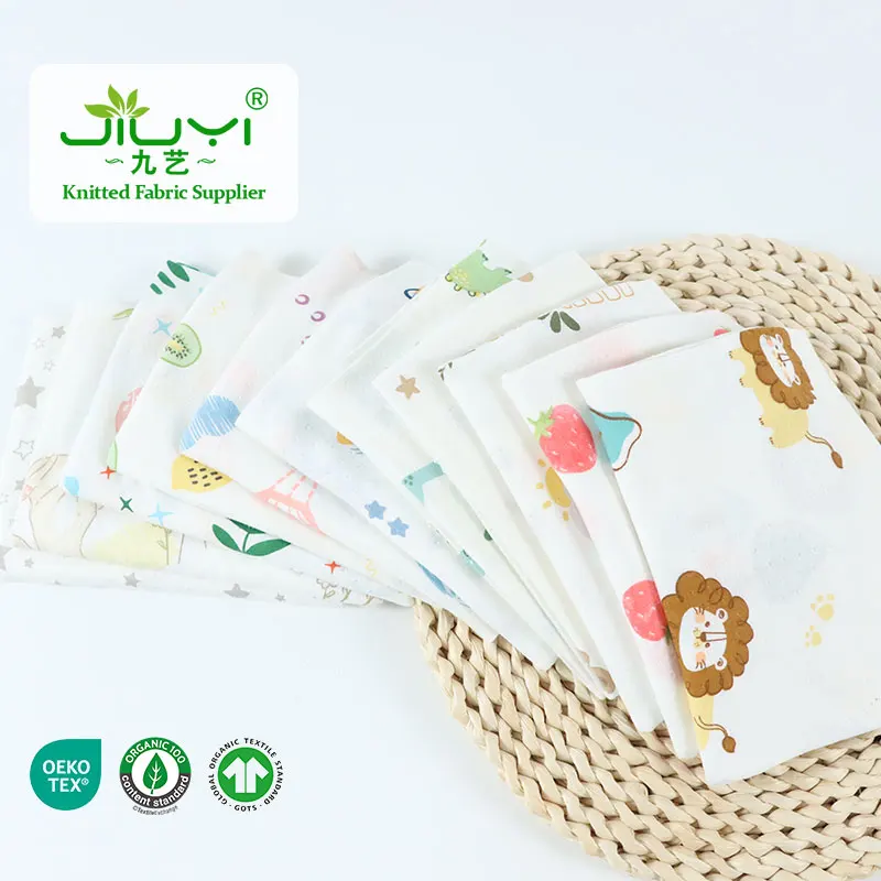 Direct Selling Printing dot 70 bamboo 30 cotton jacquard Bamboo fiber single jersey fabric for kids clothing