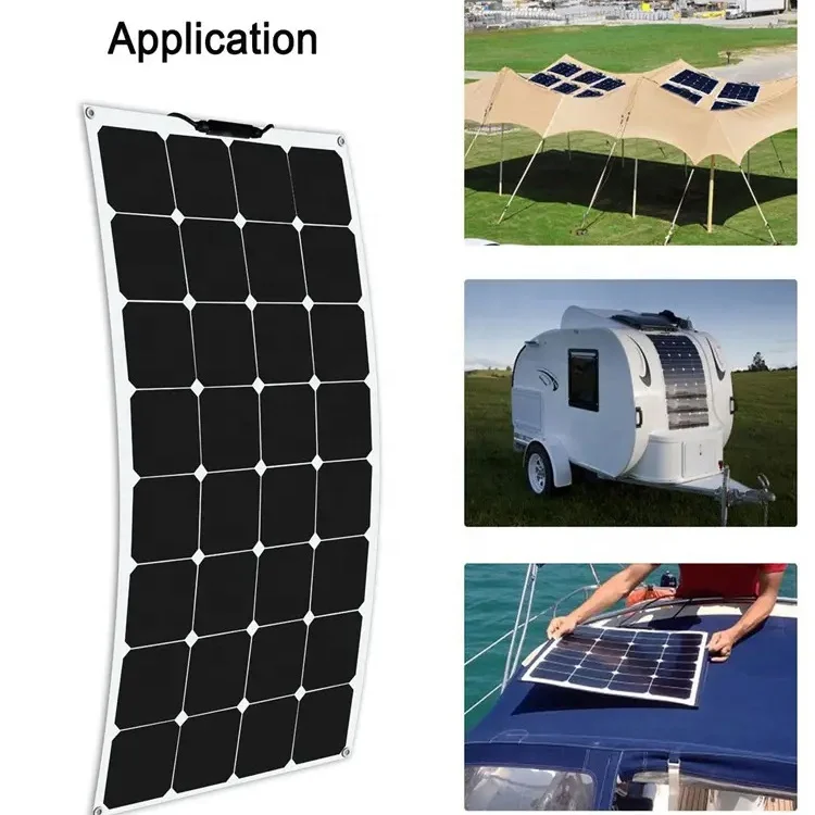For Boats Sailboats Motorhome RV Car Yacht Caravans Lorry Trailer Cabin High Efficiency Semi Flexible Solar Panel Marine Panel
