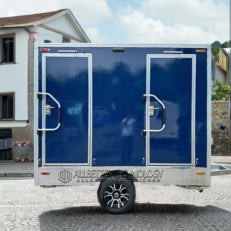 Allbetter Cheap Price Custom Size Mobile Toilet Mobile Portable Toilet Trailer Luxury Portable Bathroom Trailer