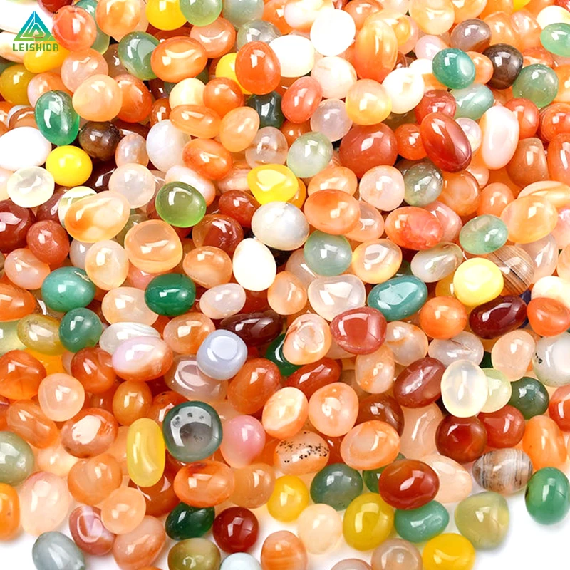 Leishida YuHua Stone Red and Colorful Cobbles & Pebbles in Fish Tank Landscape Garden Pea-Shaped Stones