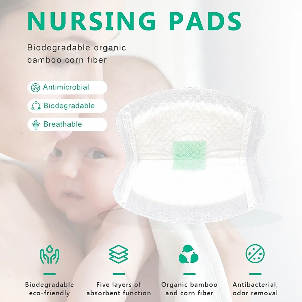 Eco friendly natural ultra soft extra large thin waterproof biodegradable nursing breast pads