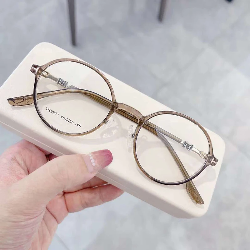 Tr9871New Korean Fashion Plain Glasses Tr90 Trendy Personality Round Frame Retro Glasses Frames for Eye Glasses