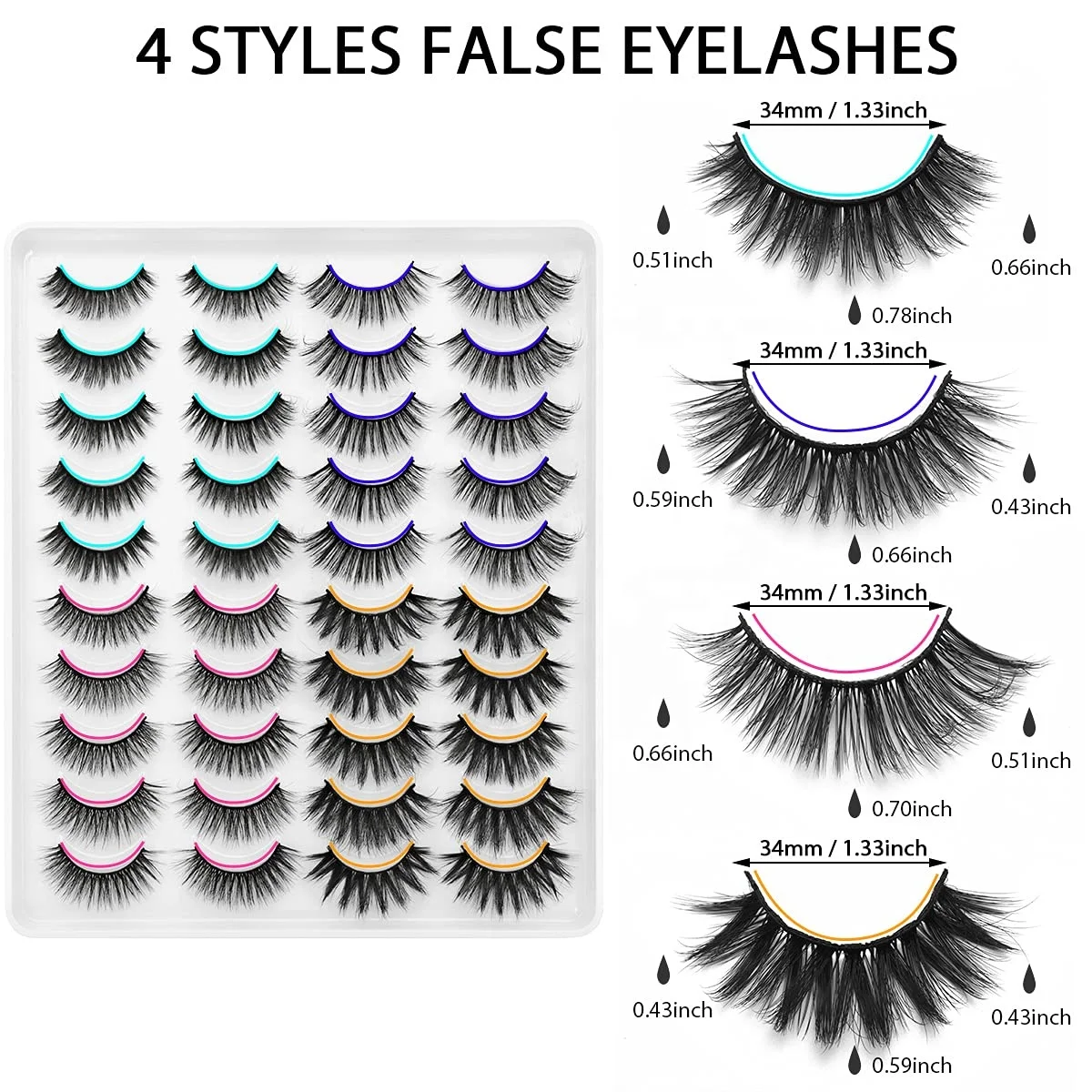 AILAISHI Wholesale D Curl Full Eyelash Manufacturer 100% Handmade False Custom Logo Russian Strip Lashes 4 stay of 20 pairs