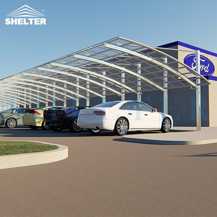Luxury  Aluminum Double Carport with Back Pull Reinforcing Design