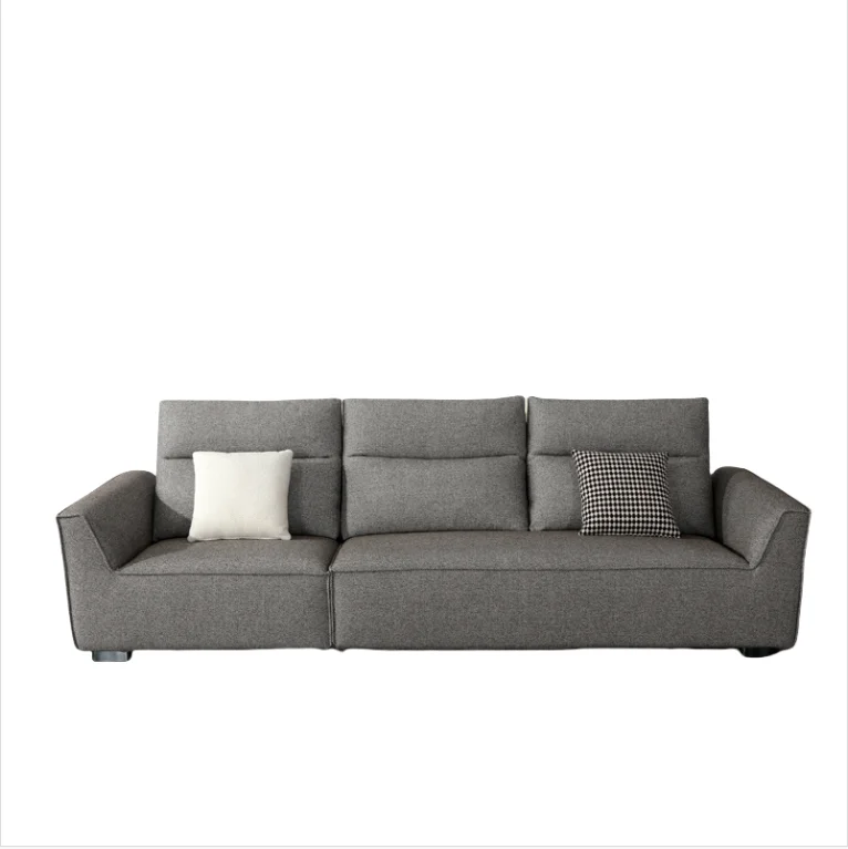 Up-holstered Sofa Cotton and Linen Fabric Removable Washable Fabric Gold Partition Backrest For Living Room 3-Seat Sofa Couch