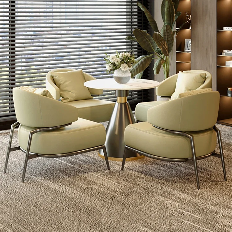 Best Selling Wholesale Luxury Soft Iron Frame Single Sofa Chairs Hotel Reception Home Living Room Balcony Hotel Hostel