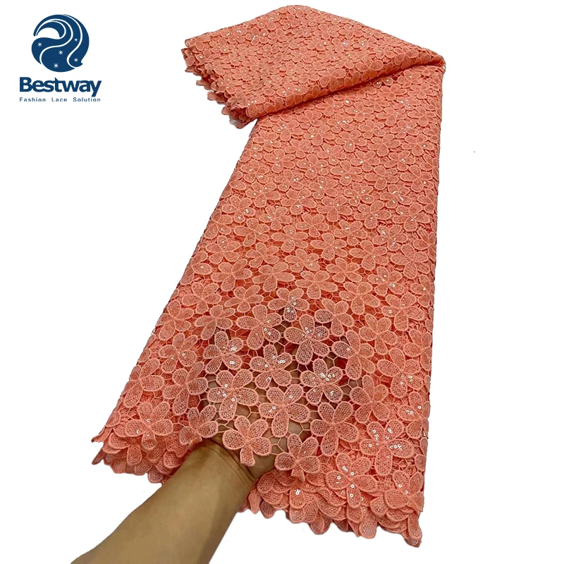 high quality  guipure cord lace african lace fabric for wedding