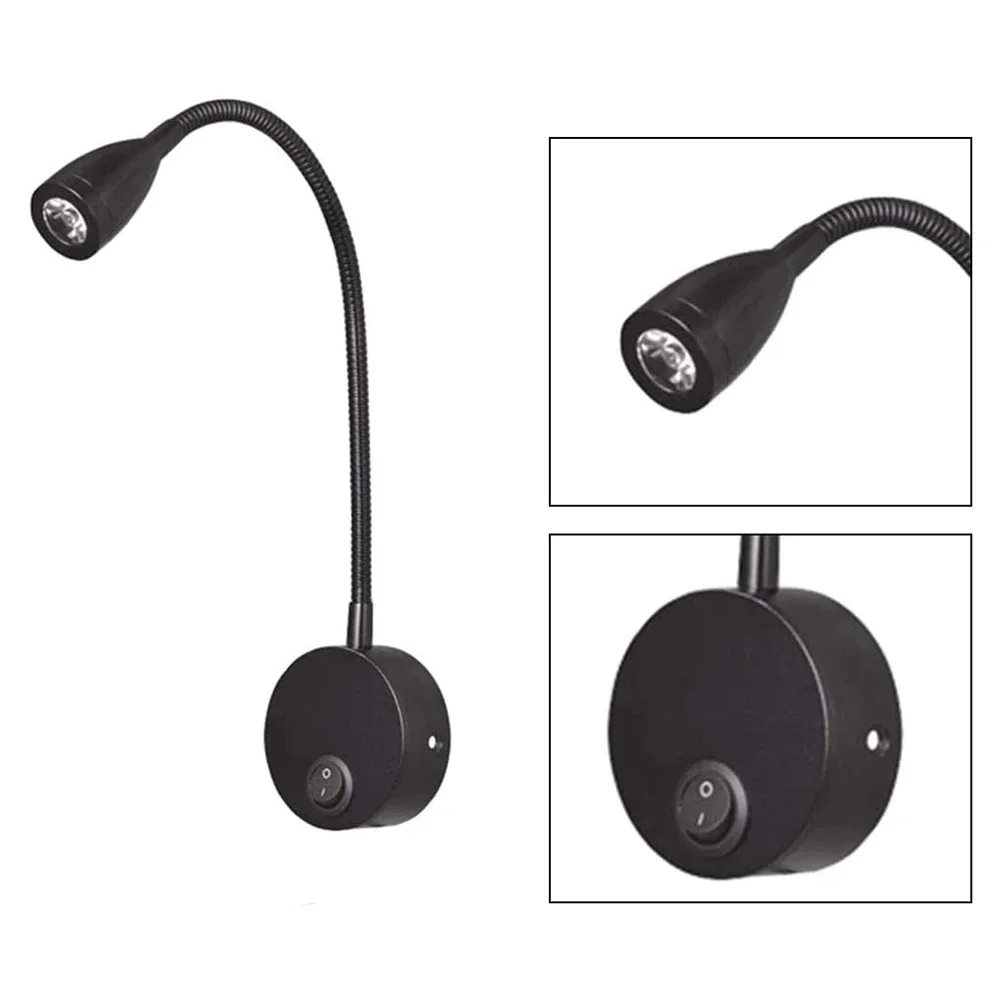 Eye Protection Wall Lamp 360 Degree Rotation LED Gooseneck Tube Spotlight Sconces Study Reading Wall Mounted Switch Lamp