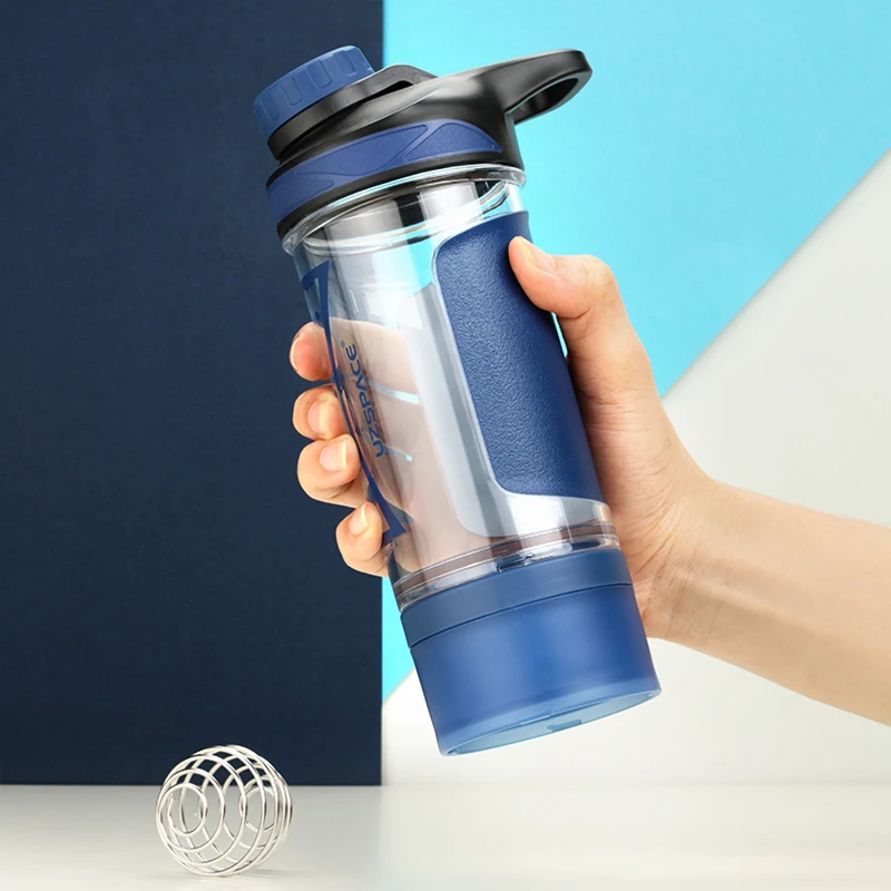 New fashion  BPA Free & Leakproof - Fitness Sports Protein Mixer with Twist and Lock Protein Box Storage Shaker water bottle