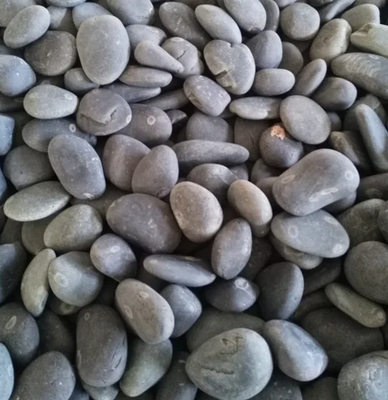 Unpolished Black Smooth Pebble Landscaping