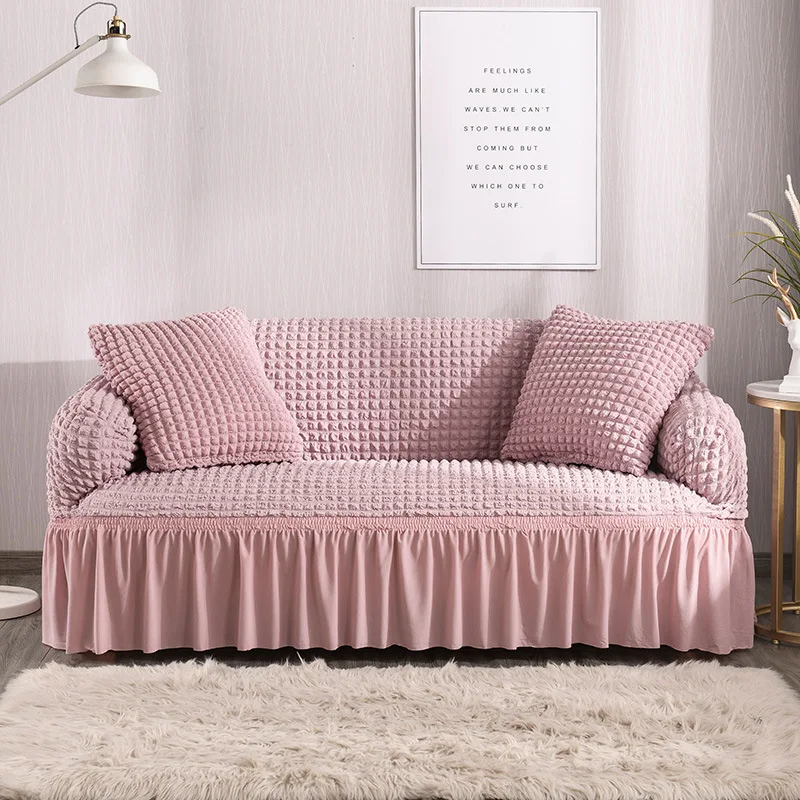 Manufacturers Made New Arrival Sofa Cover Furniture Couch Clipcover Apricot Sofa Covers