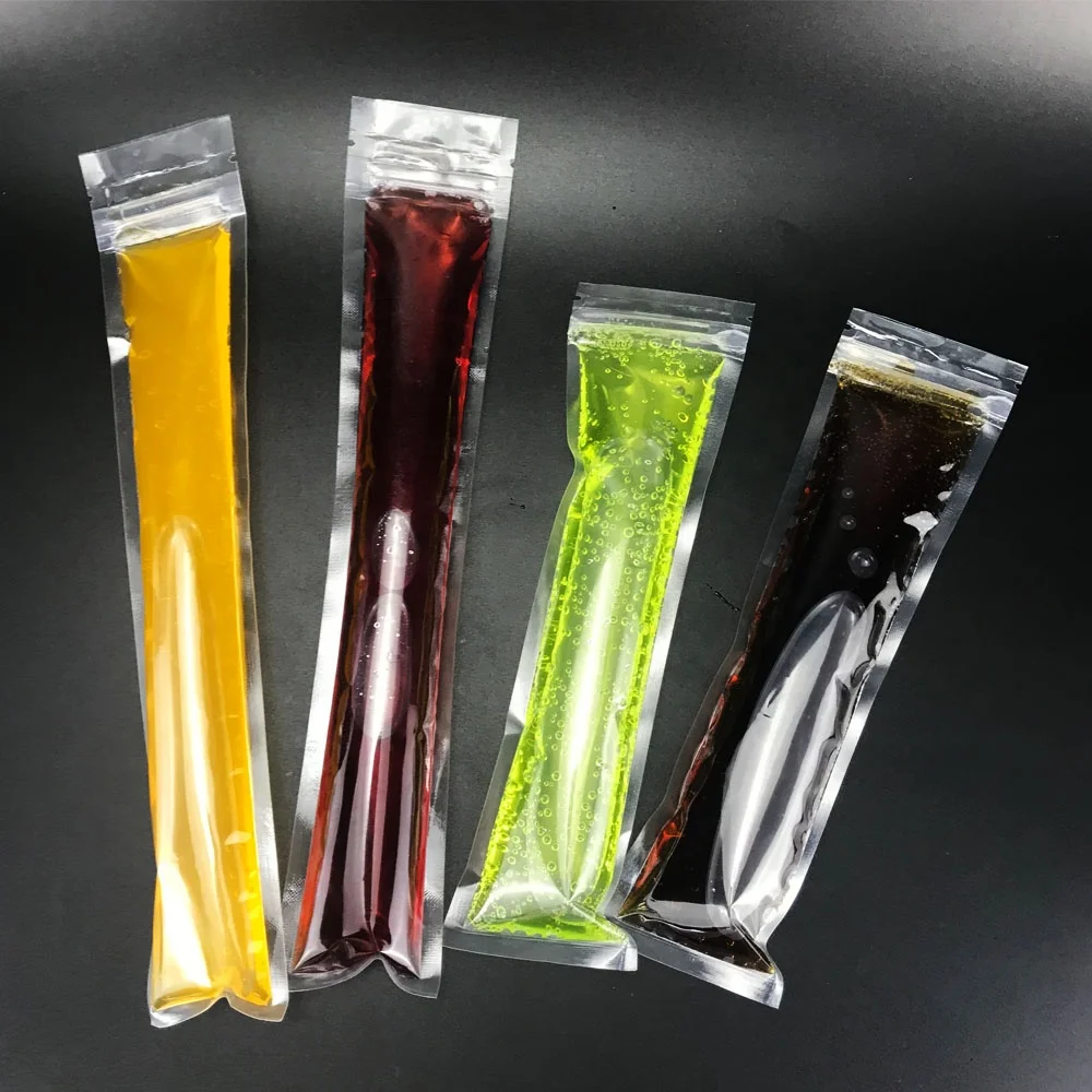 120ml food grade plastic clear empty zipper freeze ice cream juice popsicle packaging