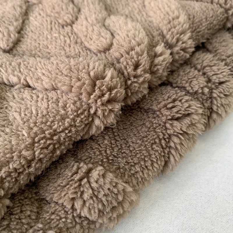 Custom Printed Manufacturer Sell Knitted Lam wool Tech Fleece Winter Coat Jacket Fabric