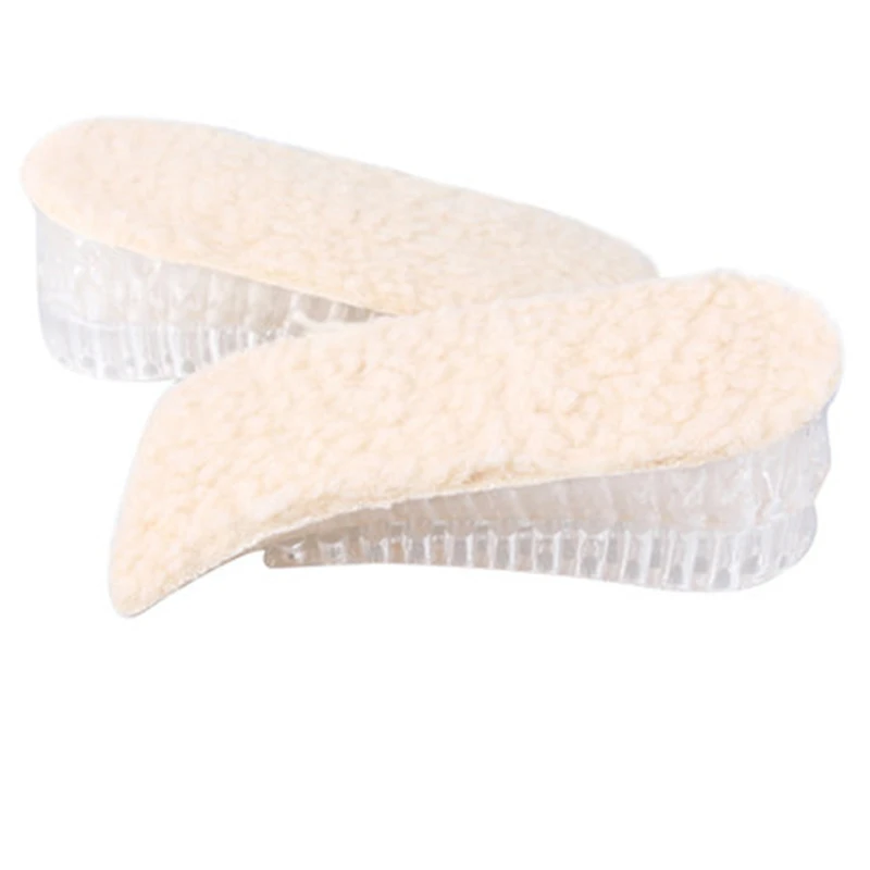 Gel heel cup half insole silicone honeycomb adjustable invisible height increase