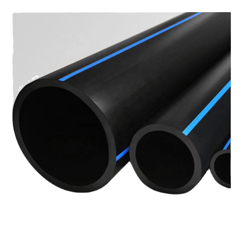 qatar Black Blue Color PN16 PE100 large diameter Plastic Water Supply Pipes HDPE Potable Pipeline Seamless PE Pipe price list