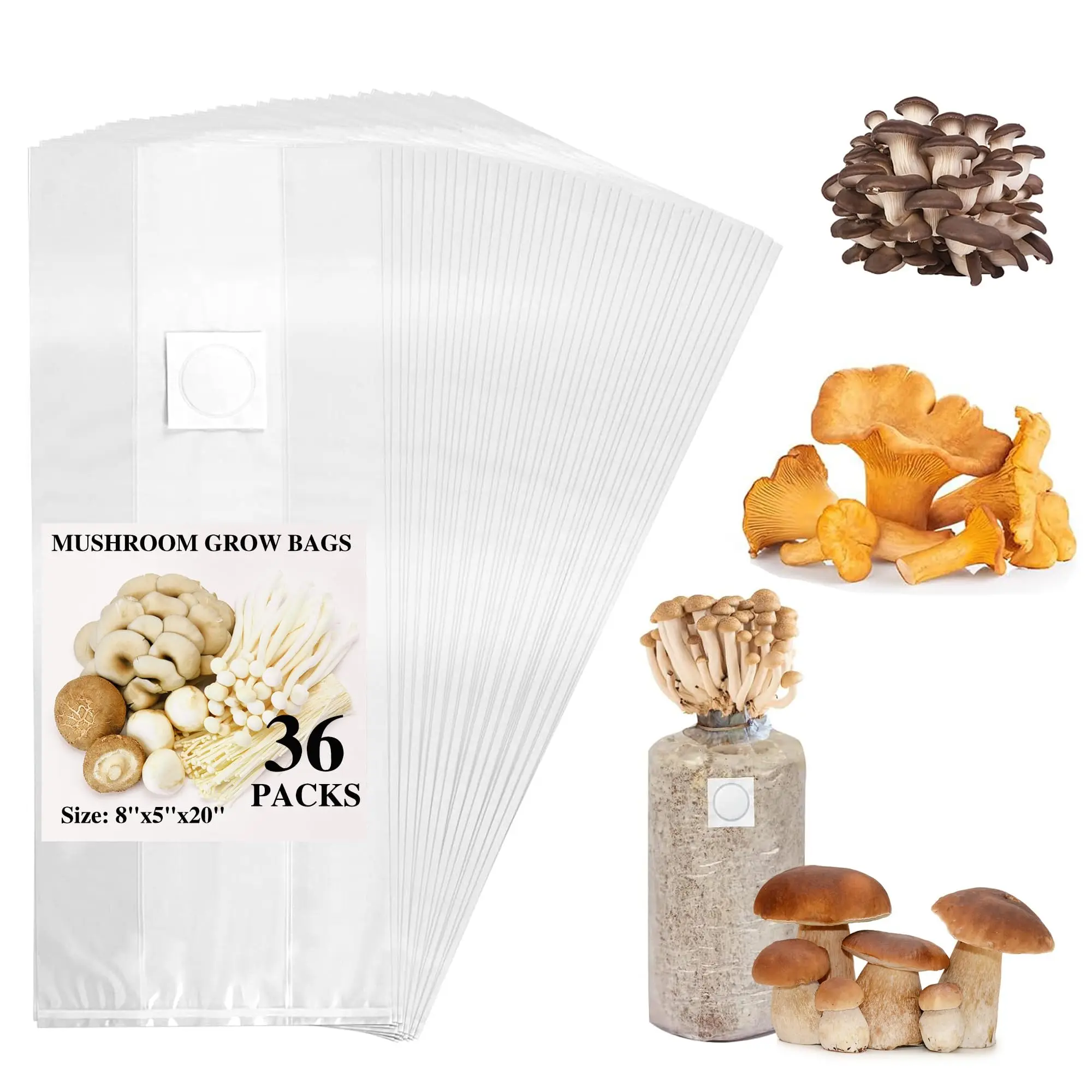 large durable grow bags mushrooms degradable mushroom grow bags 0.5 micron all in one spawn cultivation bag
