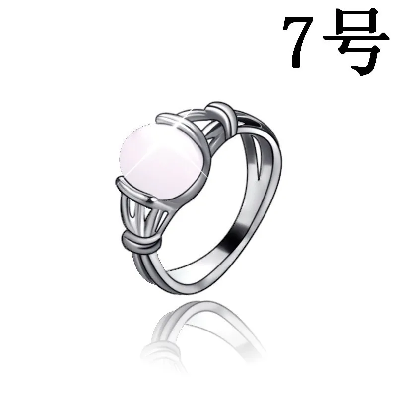 Popular Fashion Ring Women Movie Film Jewelry Twilight Saga Bella Natural Opal Silver Ring Korea Ring