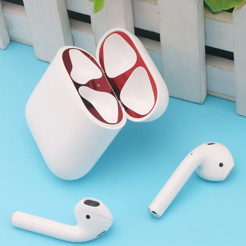  Металлическая защитная наклейка от пыли для Airpods 1 2 Защитная пленка
