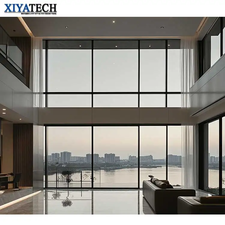 XIYATECH Custom Size Panoramic Window Floor To Ceiling Fixed Glass Window Aluminum Picture Windows for Balcony