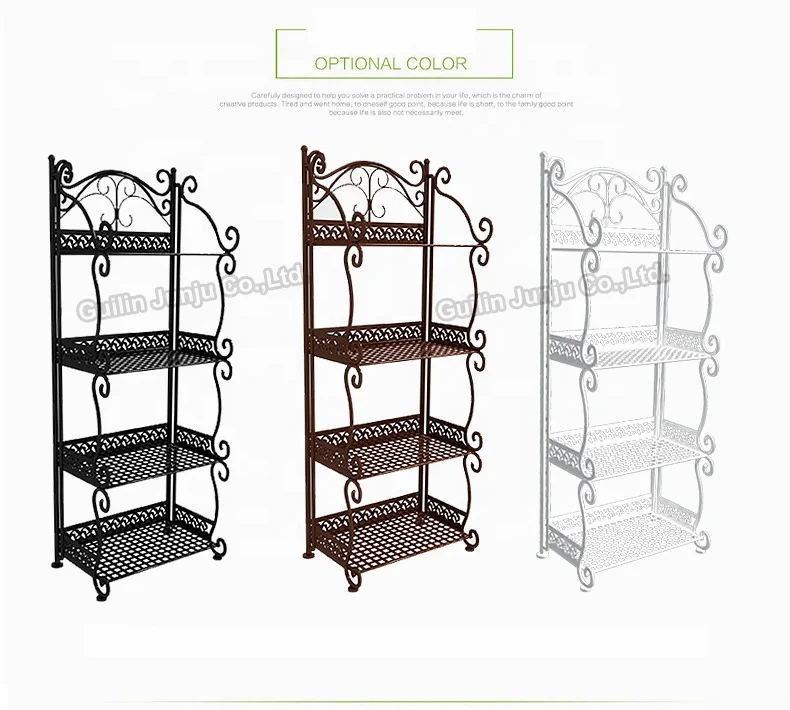 Folding Storage Shelves 5 Tier Metal for Home Living Room Kitchen Bathroom Corner