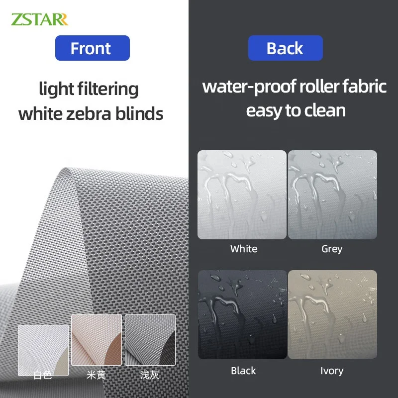 Automatic Blinds Automatic Day and Night Blackout Blinds Dual Layers Rechargeable Motorized Roller Blinds for Hotel Home Office