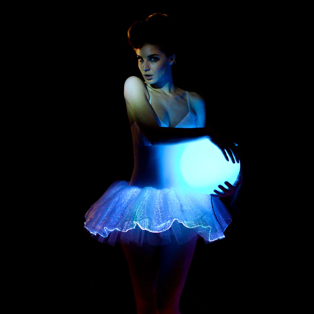 luminous led light up fiber optic clothing adult professional ballet tutu skirt
