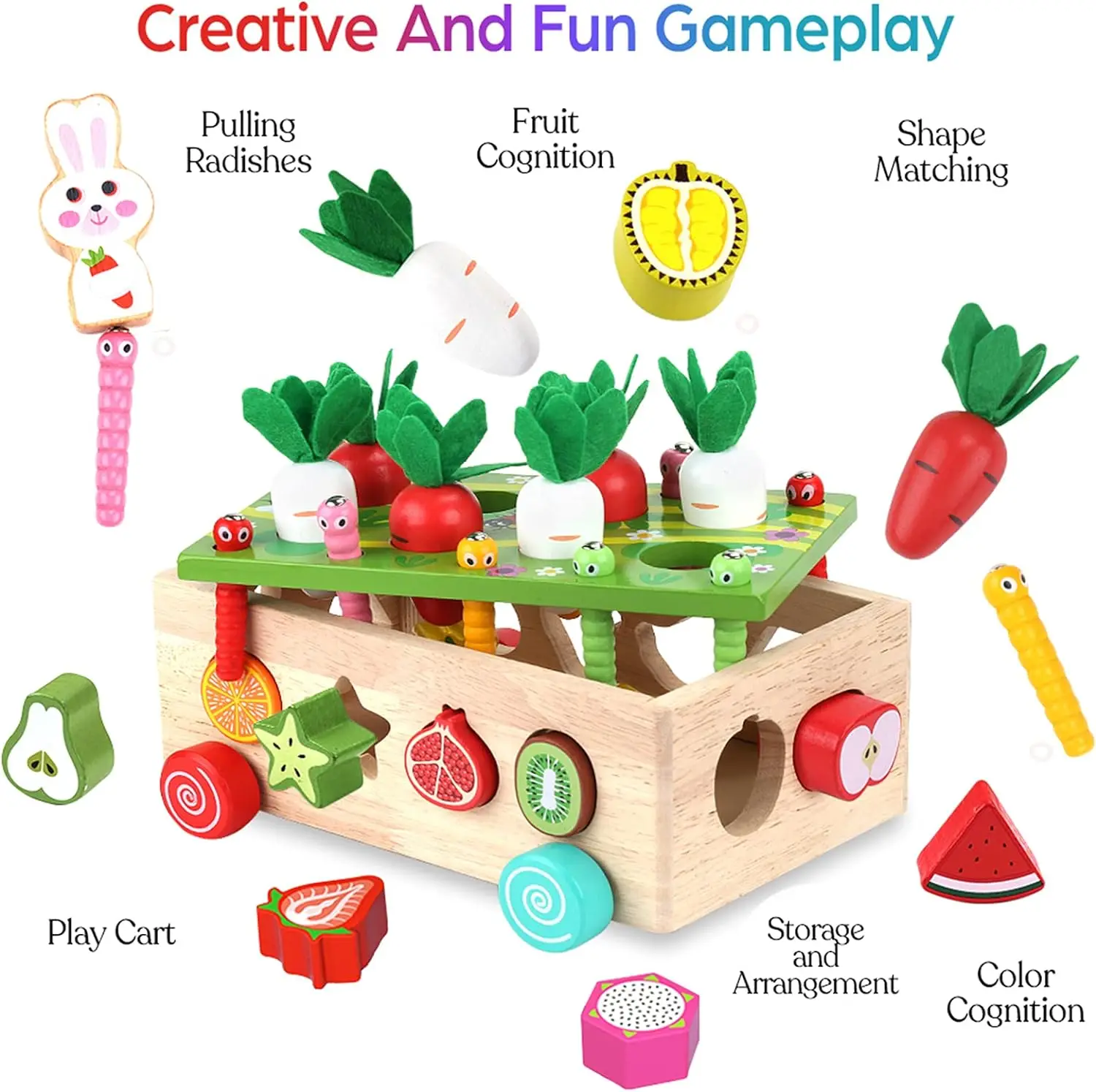 Toddlers Montessori Wooden Educational Toys,Wood PrescLearning Fine Motor Skills Game,Shape Sorting Toys