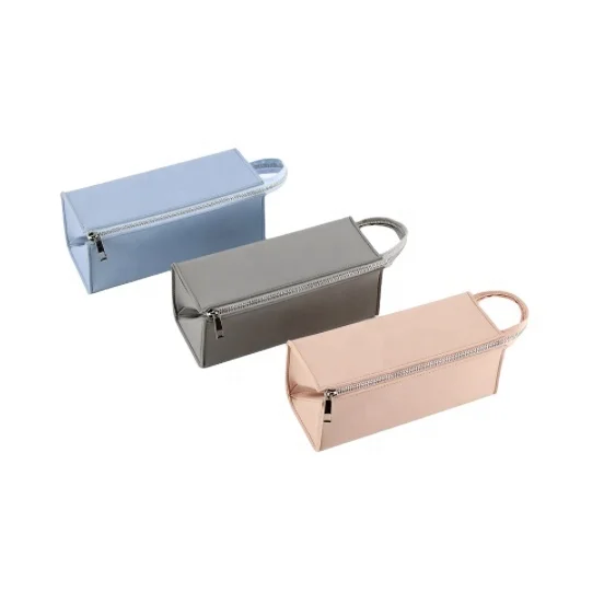 BSCI ISO Sedex FAMA Professional Travel Stylish Morandi Color Matching Pu Leather Makeup Pouch Bag Convenience Cosmetic Pouch