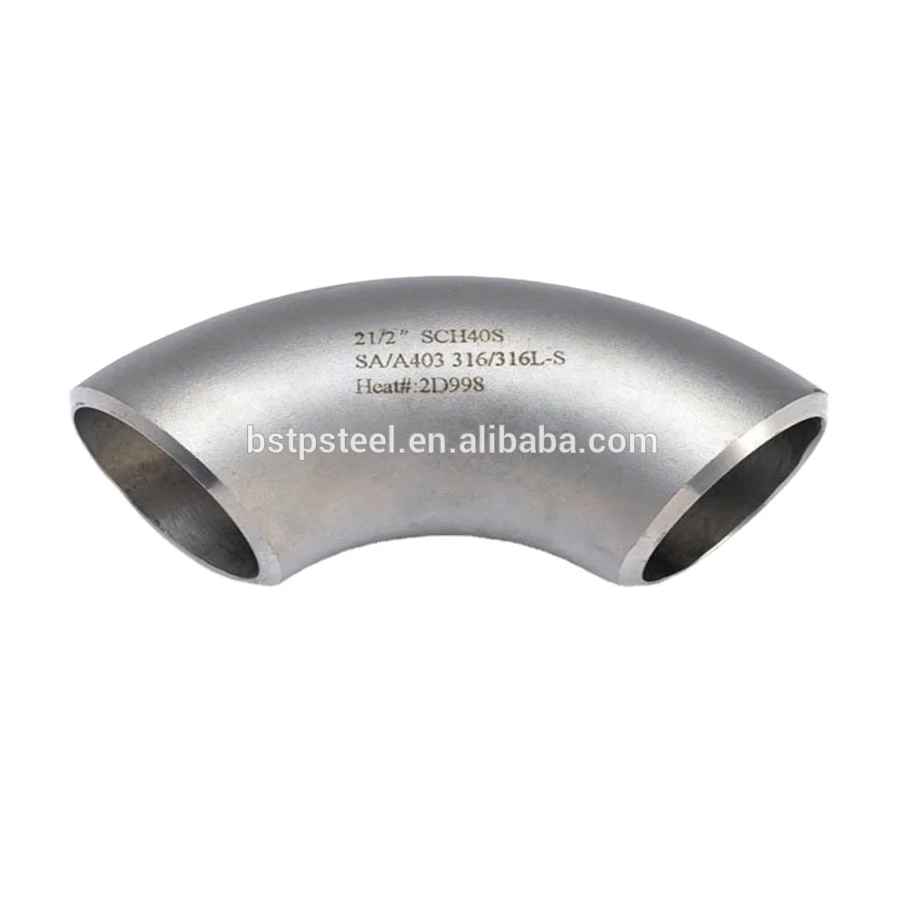 Pipe Fittings 45 90 180 Degree Elbow WP304 316 SCH80s Stainless Steel Elbow