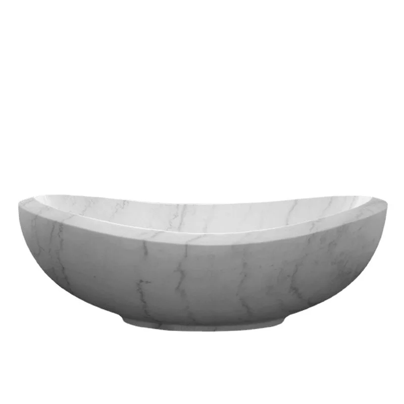 Shengye Pure natural white marble Stone Ceramic bathroom Standalone Supplier Bathtub Manufacturer