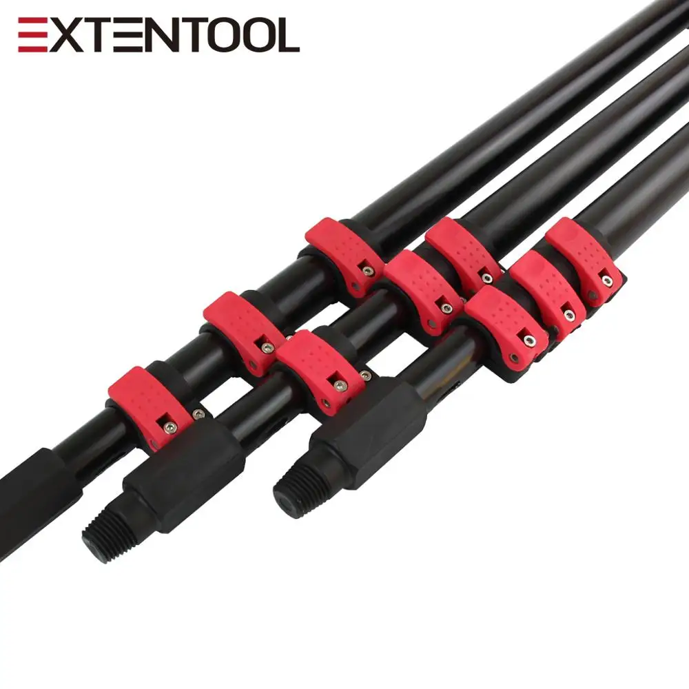 Extenclean solar cleaning brush telescopic cleaning rotating brush with 20FT aluminum extension pole from China manufacturer