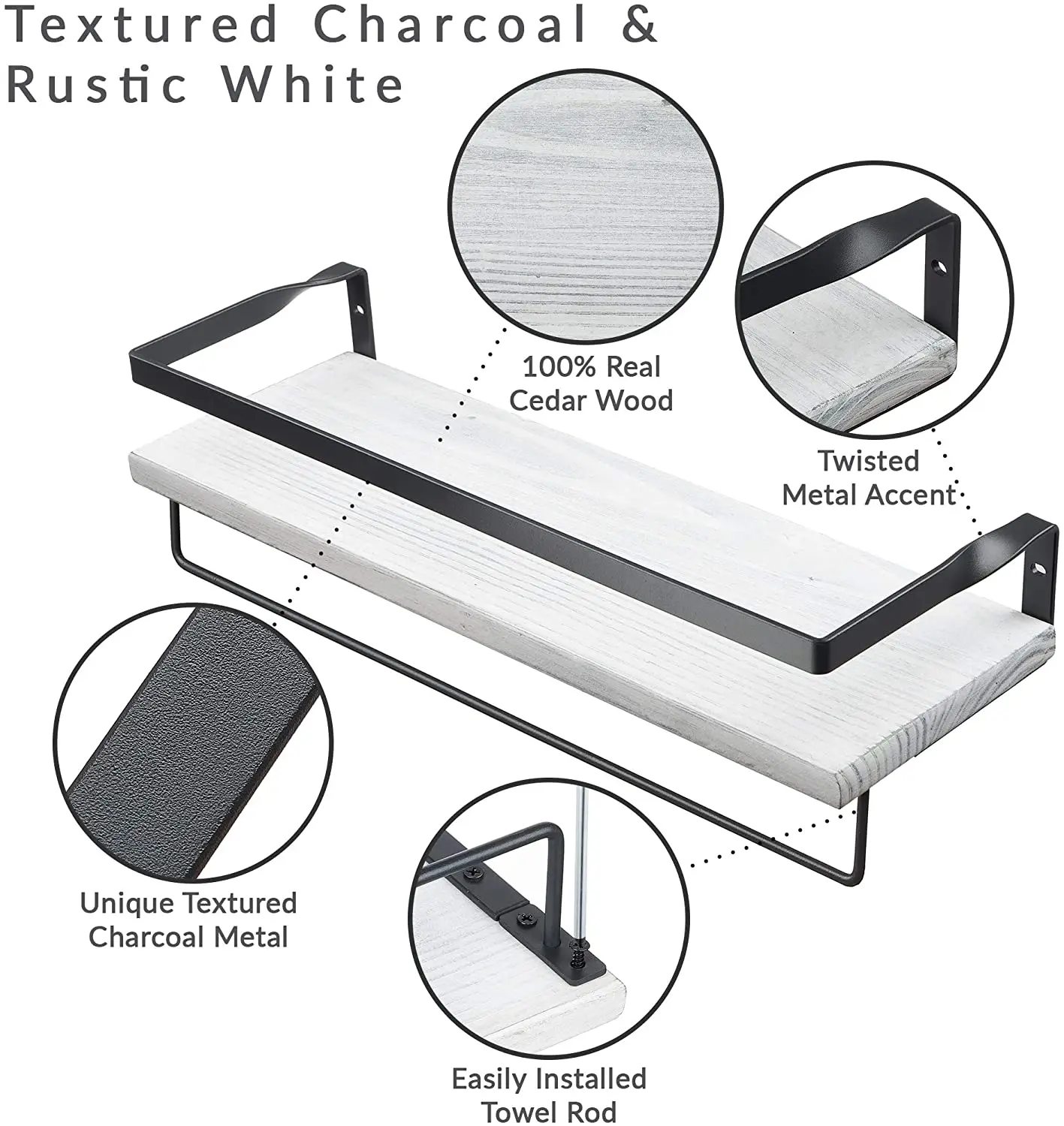 Floating Shelves 2pcs Set Bathroom Shelf Bedroom Kitchen Farmhouse Small Book Shelf For Wall