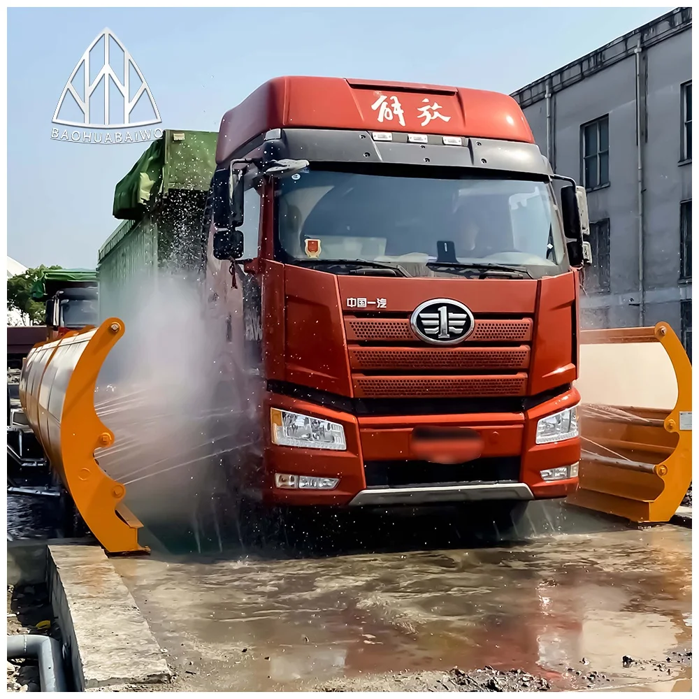 Power plant washing station truck mud washing table roller type engineering vehicle washing automatic car washing machine