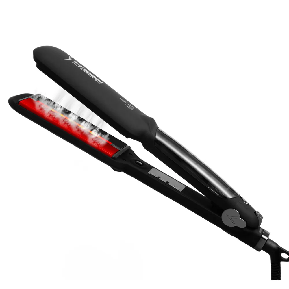 NEW LCD Ultrasonic Hair Infrared Steam Flat Iron Hair Care Cold Iron Recover Hair Damaged Smoothly Treatment Straightener