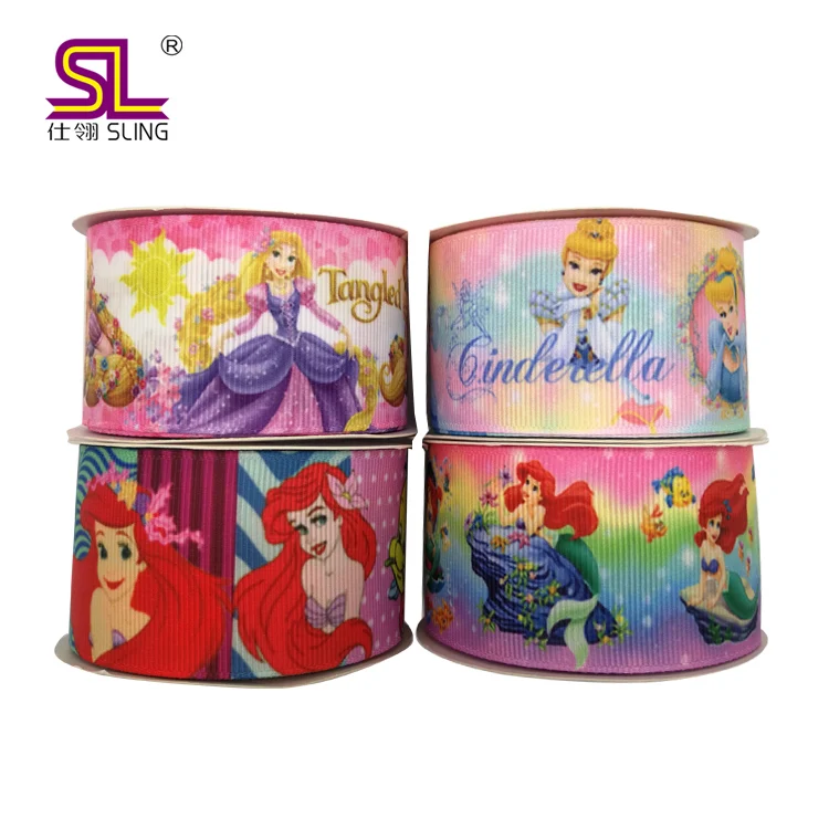 New arrival thermal transfer custom cartoon printed 63mm grosgrain ribbon